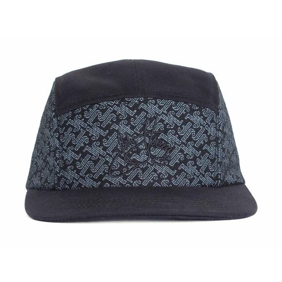 JOHN FLUEVOG 5 Panel Casual Monogram Hat Black - Picture 1 of 7